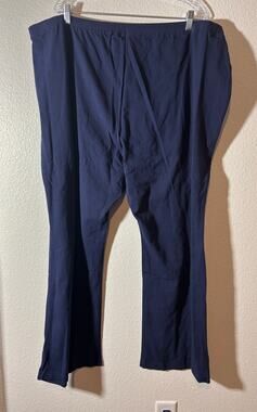 Woman Within Size 30/32 Stretchy Soft Pull-On Elastic Waist Leggings Navy Blue